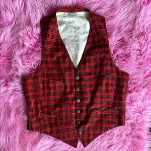 ‘Viyella’ Hart Schaffer Marx Vintage Plaid Punk Wool Cotton Vest